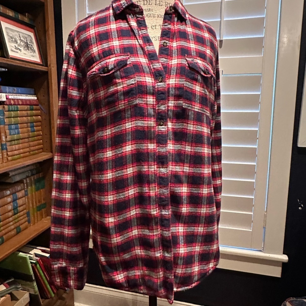 Abercrombie & Fitch Navy and Red Checkered Shirt